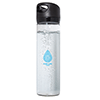 WB8293-500 ML. (17 FL. OZ.) SINGLE WALL GLASS WATER BOTTLE-Clear Glass (bottle) Black (lid)